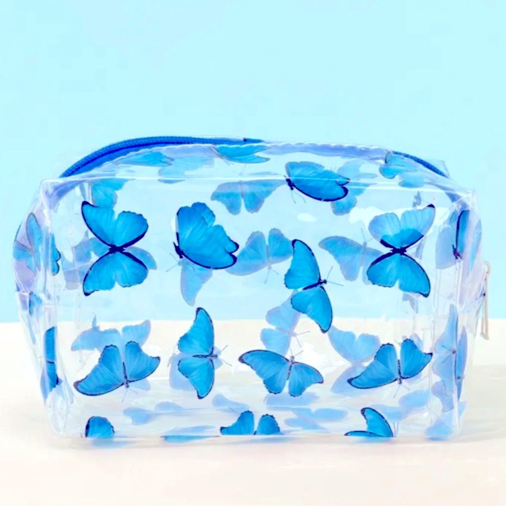 Blue Butterfly Travel Cosmetic Bag